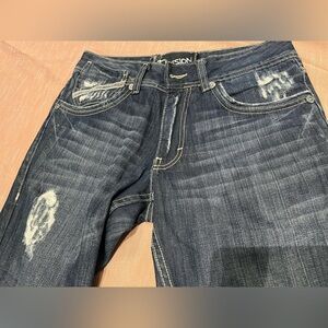 Division E Men’s Distressed Boot Cut Jeans - 32 waist